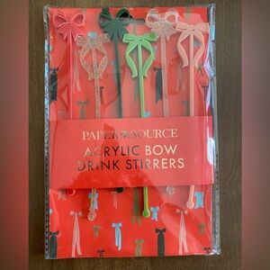 Paper Source Acrylic Bow Drink Stirrers (6) NWT